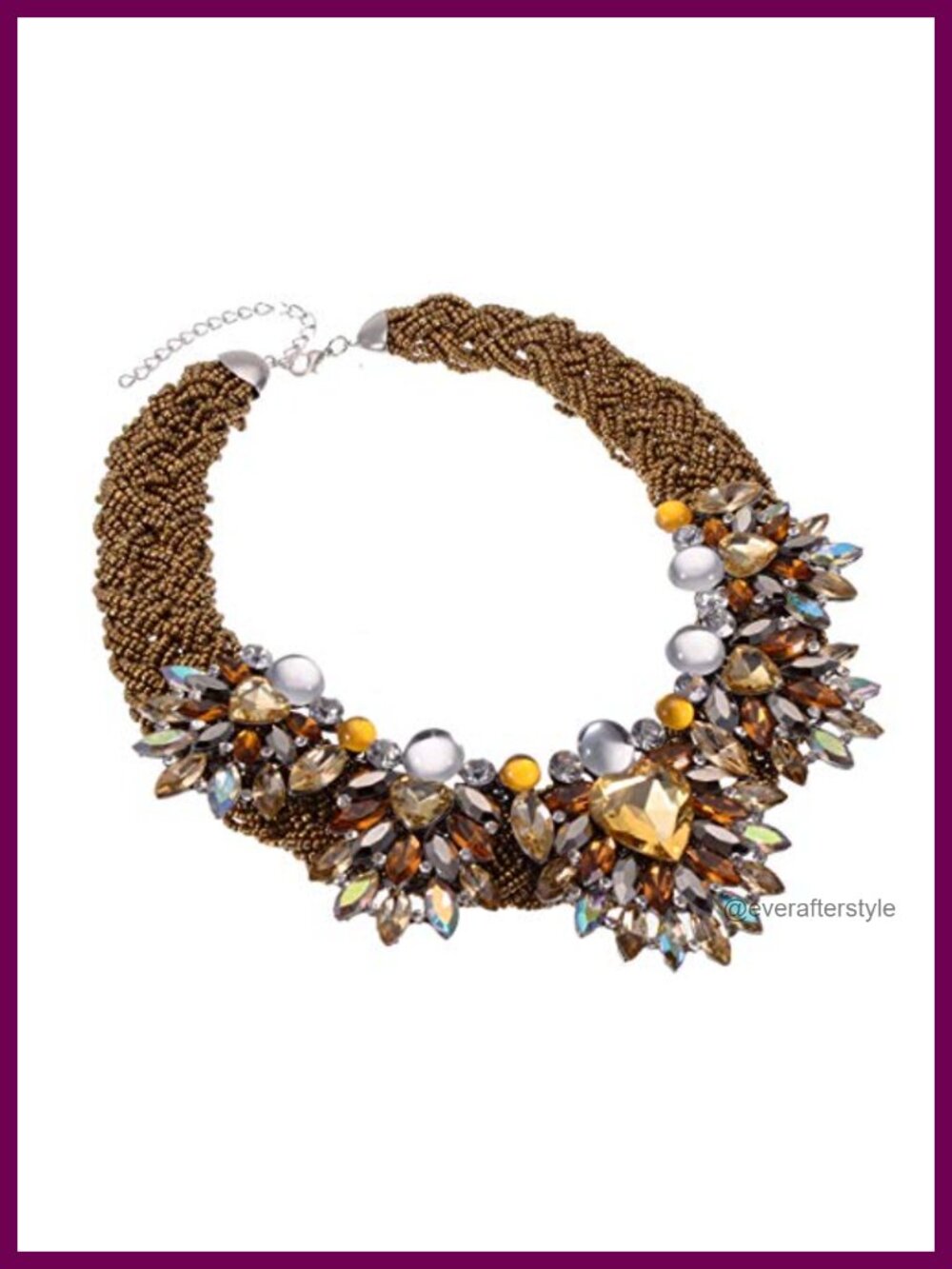 Simulated Pearl Body Statement Necklace Collar Bib Fashion Jewelry